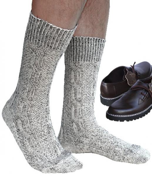 Trachtensocken Trachtenstrümpfe Zopf Socken 44cm meliert