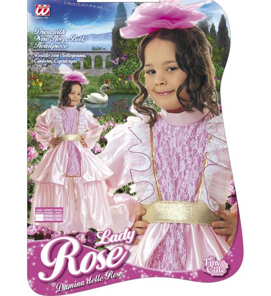 Barock kleine Rosen Lady mit Kleid, Gürtel, Petticoat und Kopfbedeckung