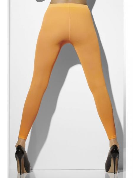 Blickdichte fusslose Strumpfhose Leggings Neon Orange