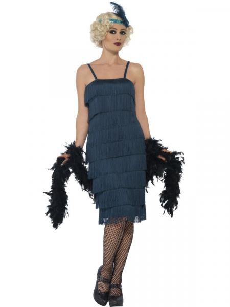 20er Jahre Carla Flapper Kostüm grün langes Dress