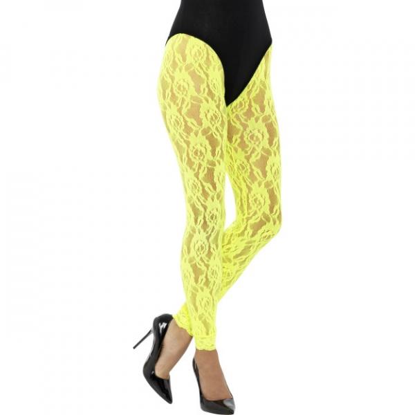 Spitzen Leggings Neon Gelb