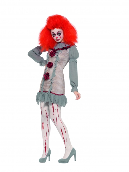 Vintage Damen Horror Clown Kostüm