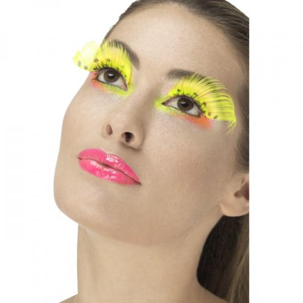 80s Polka Dot Wimpern, Neon Gelb Enthält Kleber