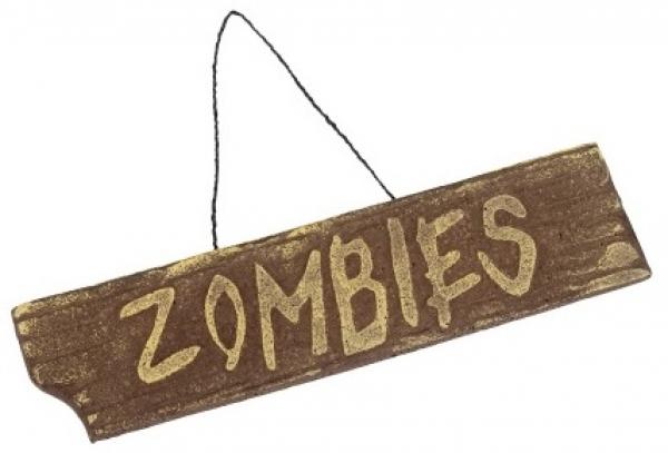 Zombies Halloween Hänge Schild 40x10cm