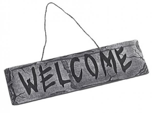 Welcome Halloween Hänge Schild 35x10cm