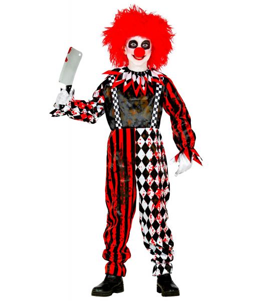 Killer Clown Kinder Overall mit Kragen ohne Perücke und Messer