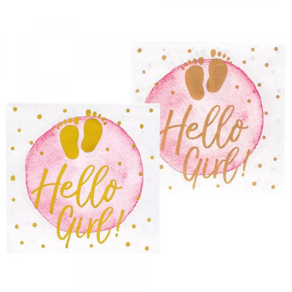 12 Papierservietten Hello Girl! 25 x 25cm