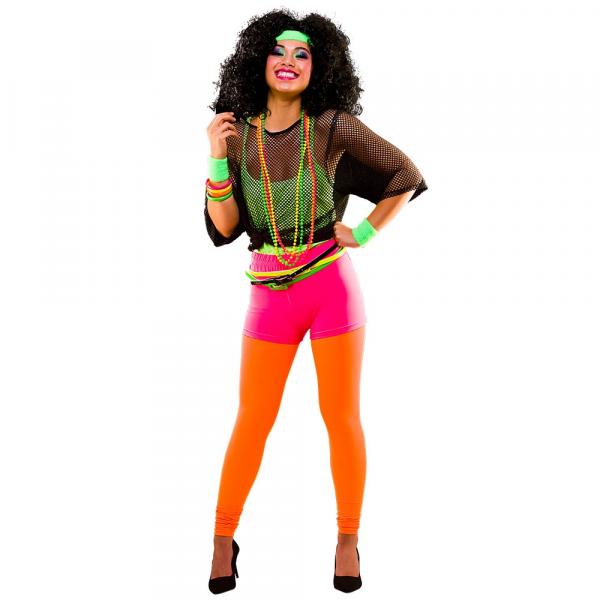 80er Jahre Leggings Neon Orange Matt