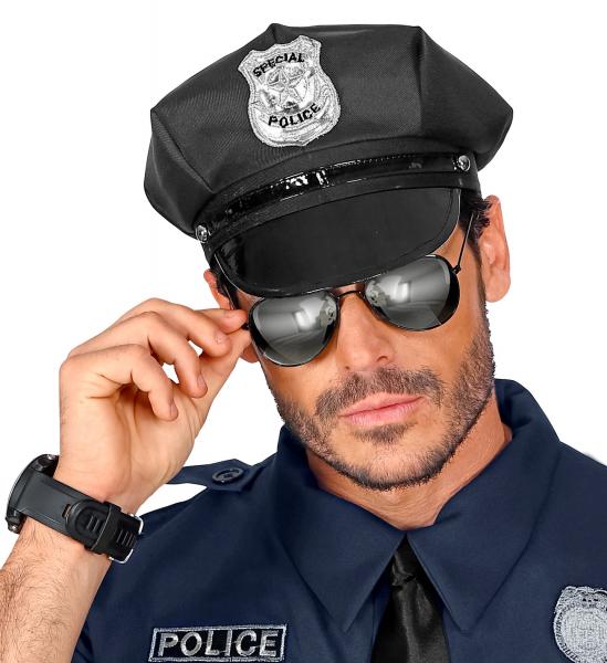 Polizei Brille mit verspiegelten Gläsern