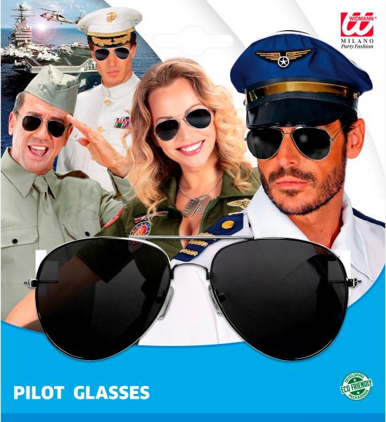 Piloten Brille mit dunklen Gläsern