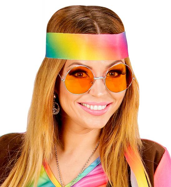 Hippie Brille mit orangen Gläsern