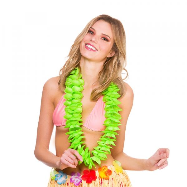 Hawai Waikiki Blütenkette Hot Green Deluxe Satin