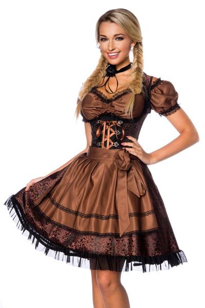 Dirndline Premium Dirndl mit Bluse Braun/Schwarz