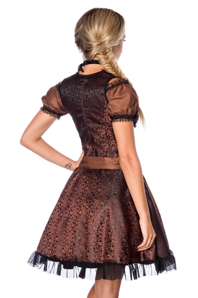 Dirndline Premium Dirndl mit Bluse Braun/Schwarz