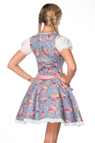 Dirndline Premium Dirndl mit Bluse Blau/Rosa/Weiss