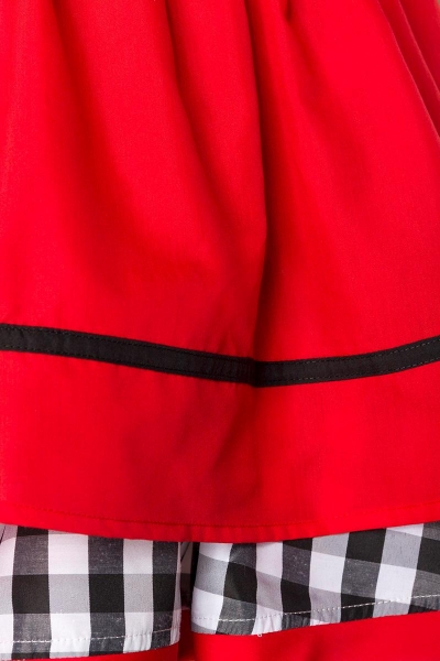 Dirndline Traditionelles Minidirndl Schwarz Weiss Rot