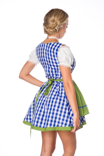 Dirndline Traditionelles Minidirndl blau grün weiss