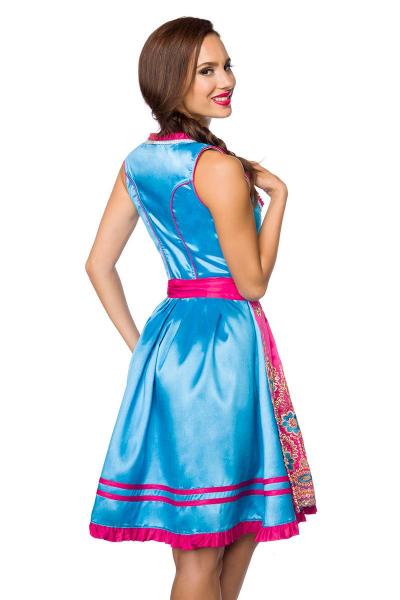 Dirndline Dirndl mit Blumenschürze Pink/Blau