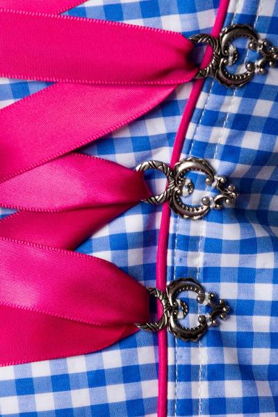 Dirndline Traditionelles Karodirndl Pink/Blau/Weiss