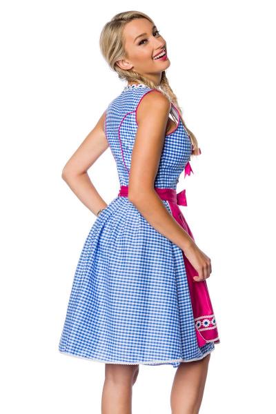 Dirndline Traditionelles Karodirndl Pink/Blau/Weiss