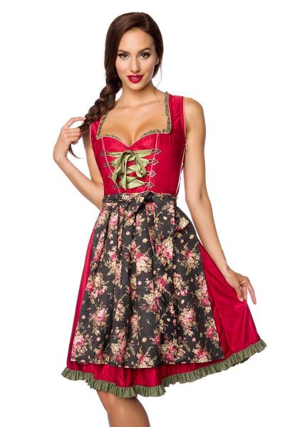 Dirndline Verträumtes Dirndl mit Denim Rot/Grün