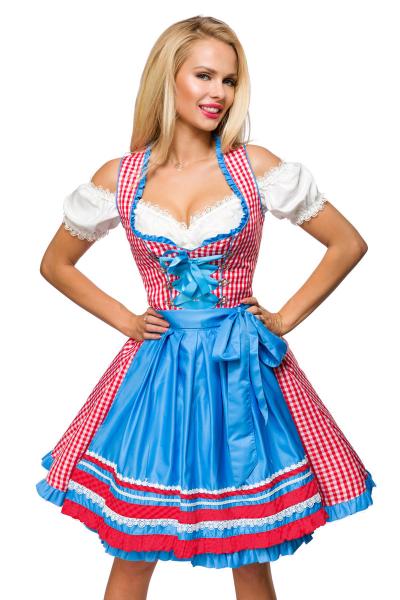 Traditionelles Karodirndl Rot Blau Weiss