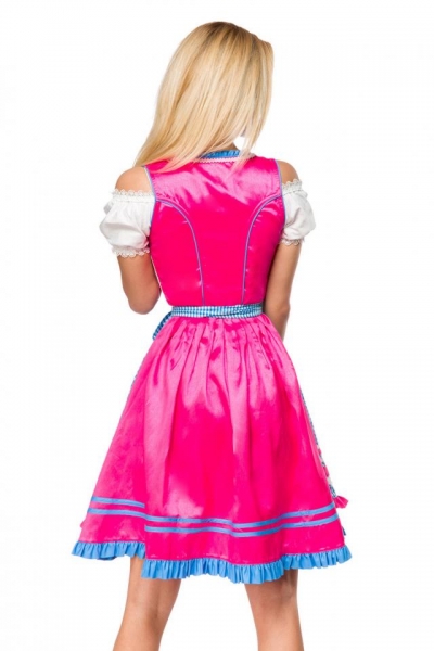 Dirndline Dirndl mit Karoschürze Pink/Blau