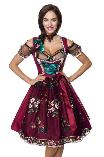 Dirndline Dirndl inkl. Spitzenbluse Rot/Schwarz