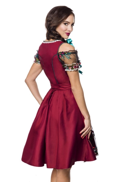 Dirndline Dirndl inkl. Spitzenbluse Rot/Schwarz