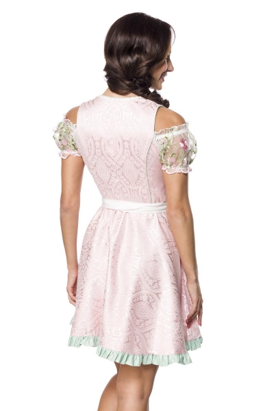 Dirndline Mini Brokat Dirndl inkl Spitzenbluse Rosa