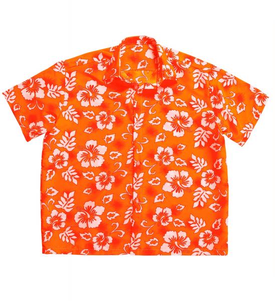 Hawai Hemd Orange mit Blumenmuster