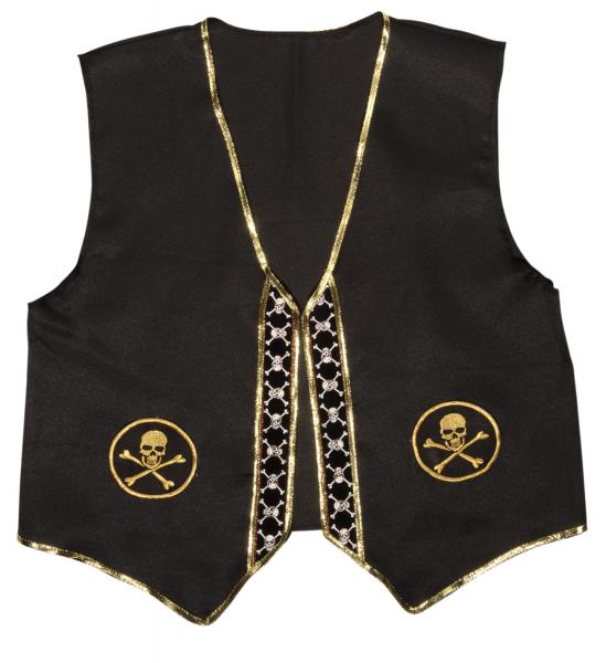 Piratenweste Schwarz Gold Grösse M-XL