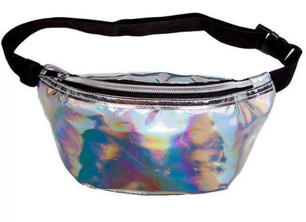 80er Bauchtasche Gürteltasche Holographisches Silber