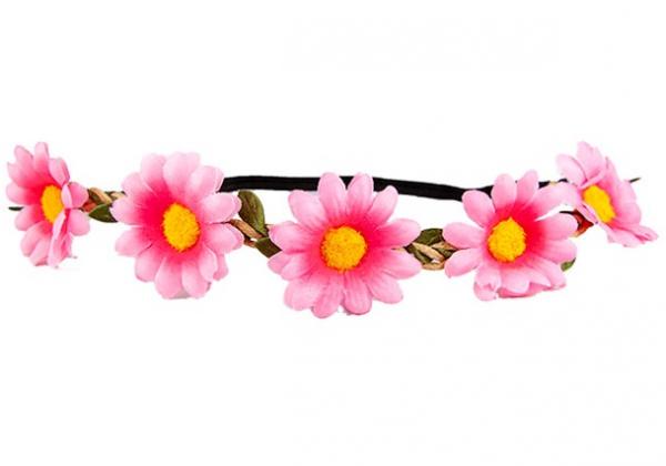 Hippie Daisy Blumen Haarband Pink