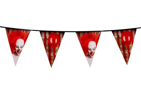 Horrorclown Wimpelkette 6 Meter