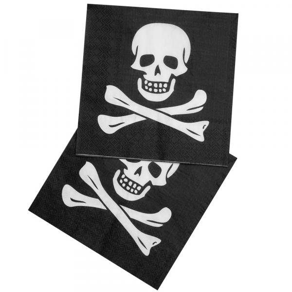 12 Piratenparty Totenkopf Servietten 33 x 33cm