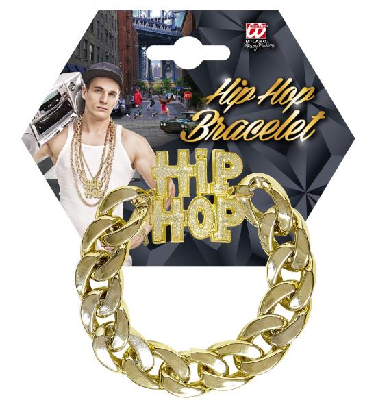 Goldenes Hip Hop Armband mit Schriftzug