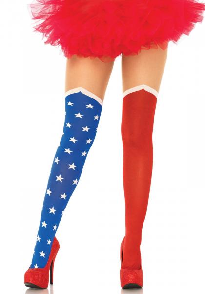 Amerika USA Superhero Stars and Stripes Strumpfhose