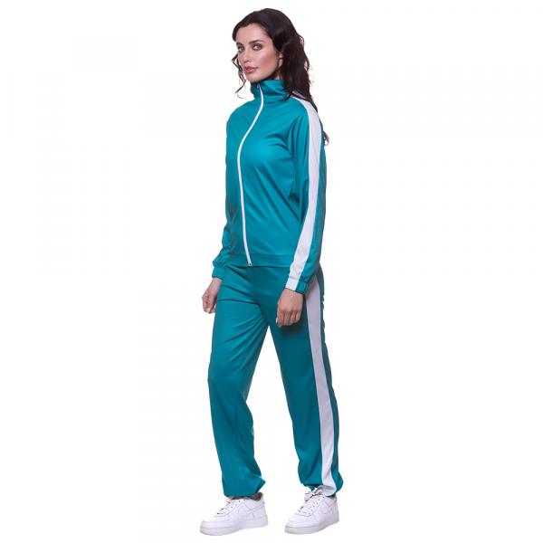 80's Unisex Trainingsanzug Kostüm Türkis/Weiss