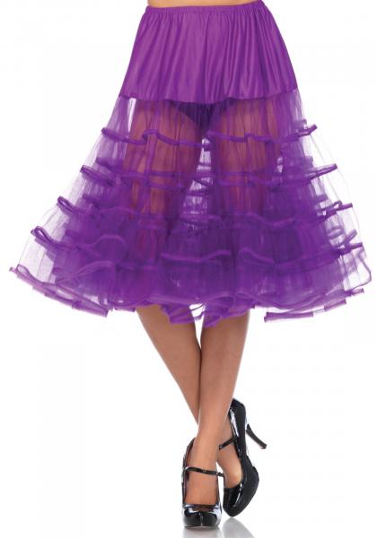 Langer Petticoat mit Seidenborte in Grape