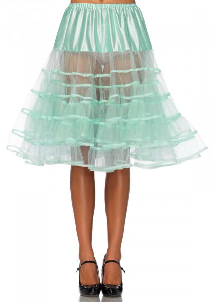 Langer Petticoat mit Seidenborte in Mint