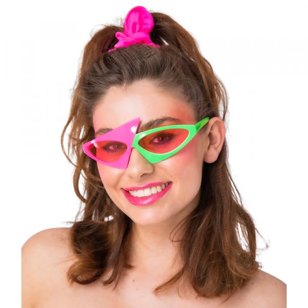 Zick Zack Neon Sonnenbrille der 80er Jahre