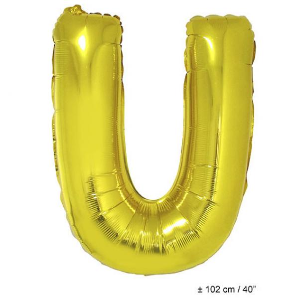 Folienballon Buchstabe U Gold 102cm Riesenballon