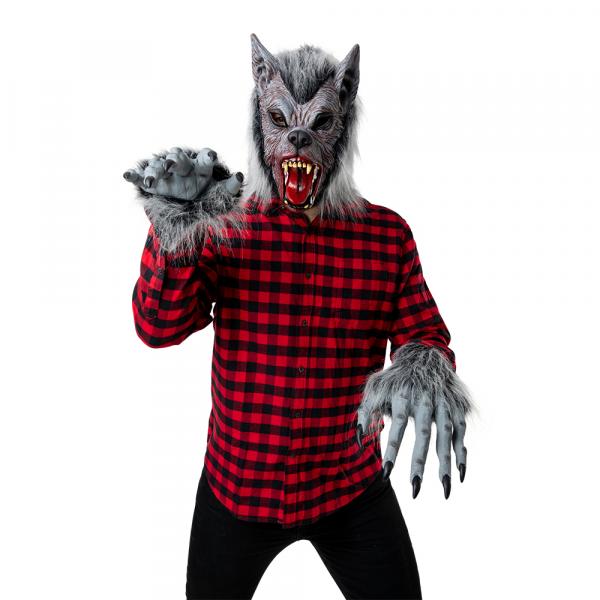 Deluxe Werewolf Set mit Maske und Handschuhen