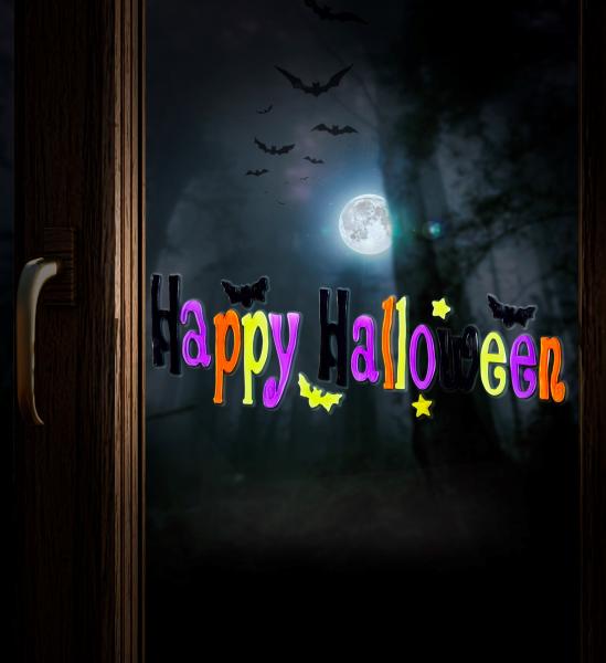 Happy Halloween Fensterbilder 50x15 cm