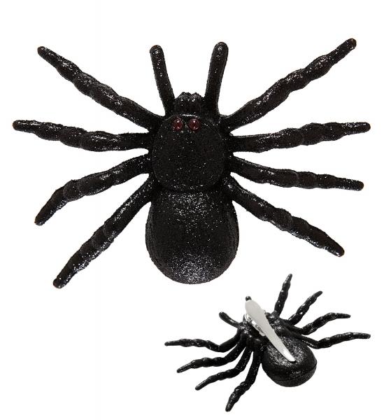 Haarspange Schwarze Glitter Spinne