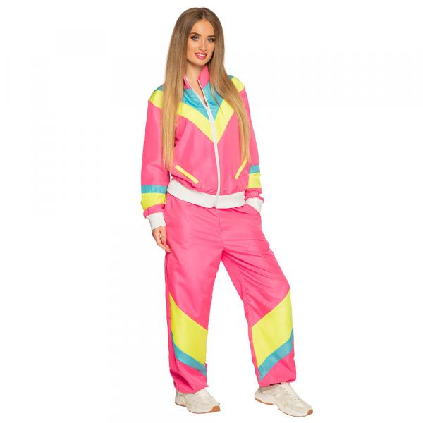 Retro Jogginganzug für Damen 80er Bad Taste Neonpink