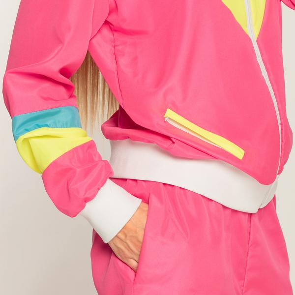 Retro Jogginganzug für Damen 80er Bad Taste Neonpink