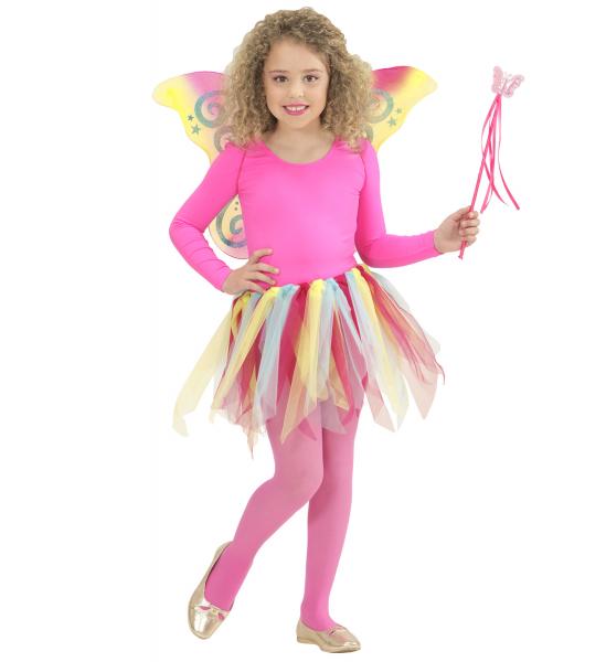 Magic Fairy bunt mit Tutu, Flügel und Feenstab Kinder