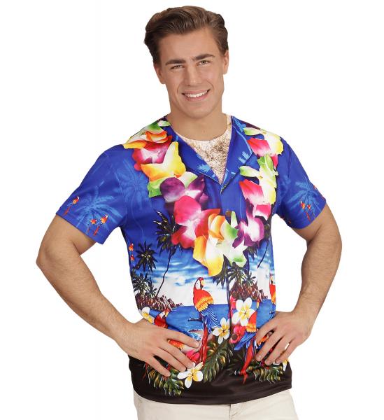 Hawai Hemd mit Fotosublimation Papagei